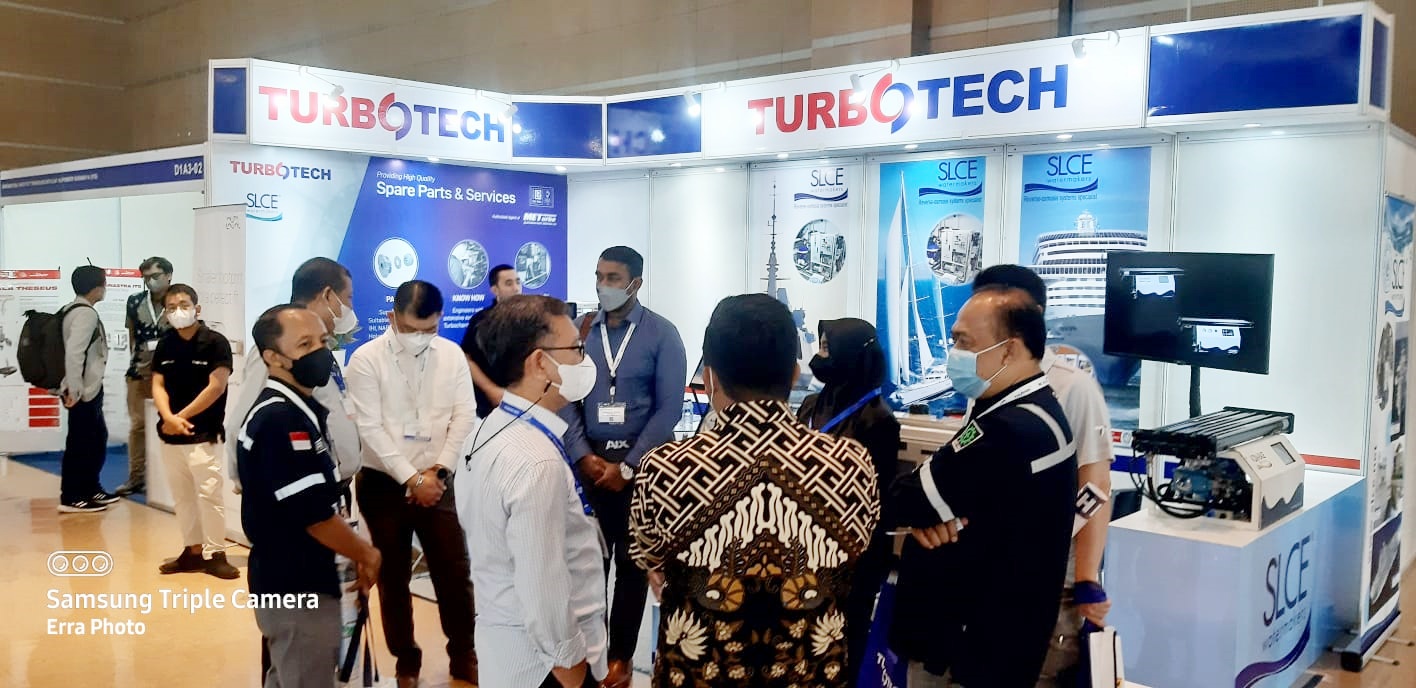Numbers of customers from over 150 companies (shipbuilding, shipowner, and shipmanagement) flock to Turbotech Indonesia booth to know more about SLCE Watermakers France.